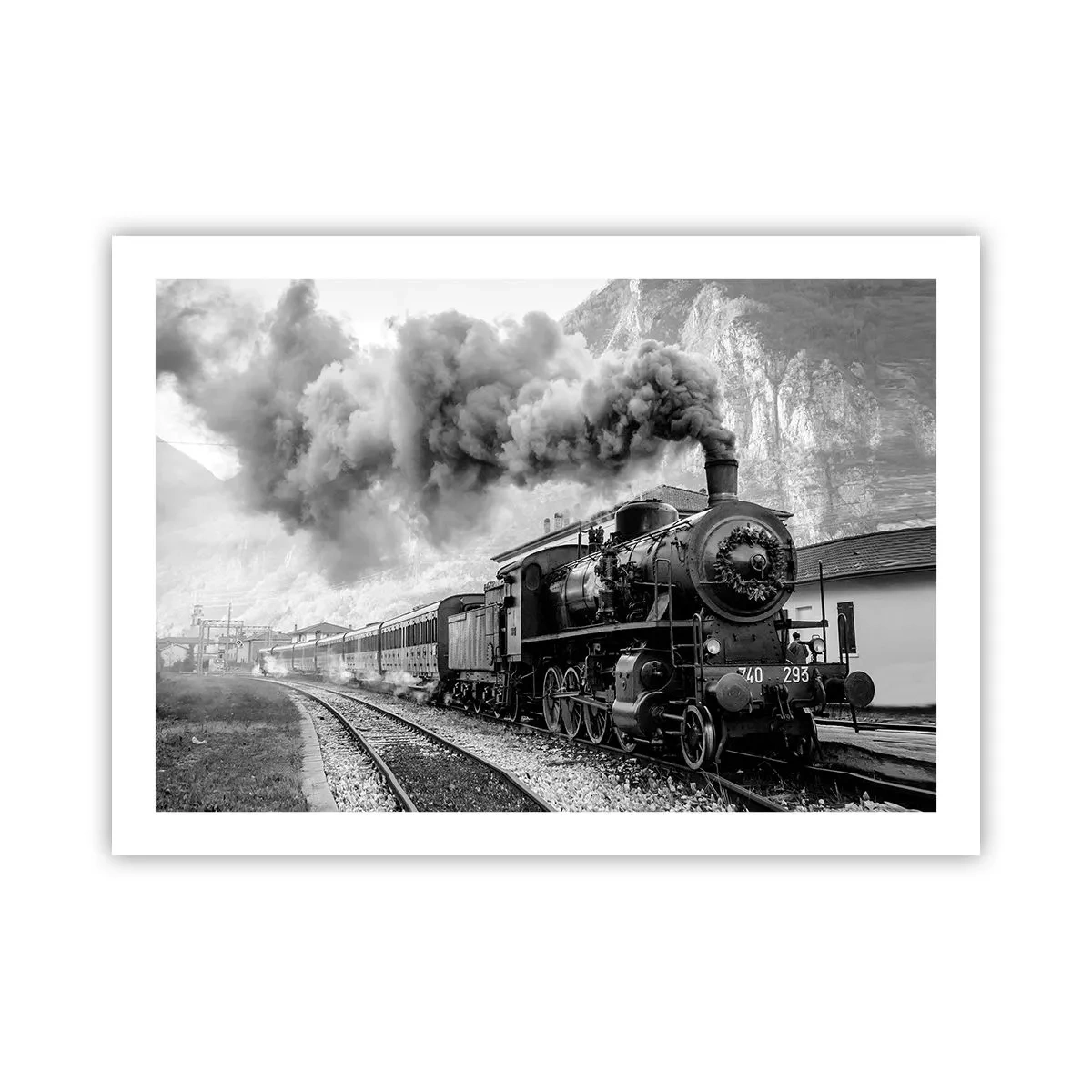 Affisch - Det står ett lok på stationen... - 70x50 cm