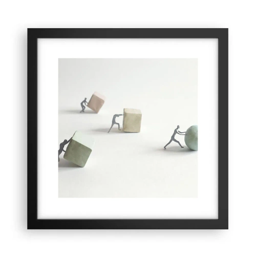 Affisch i svart ram - Livet leker - 30x30 cm