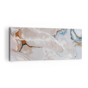 Canvastavla - Bild på duk - Blåa meanderlopp under vithet - 100x40 cm