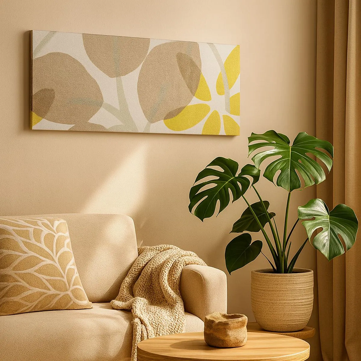 Canvastavla - Bild på duk - Komposition i solskenet - 100x40 cm