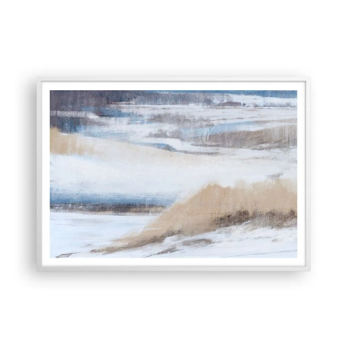 Affisch i vit ram - Vinterkomposition - 100x70 cm
