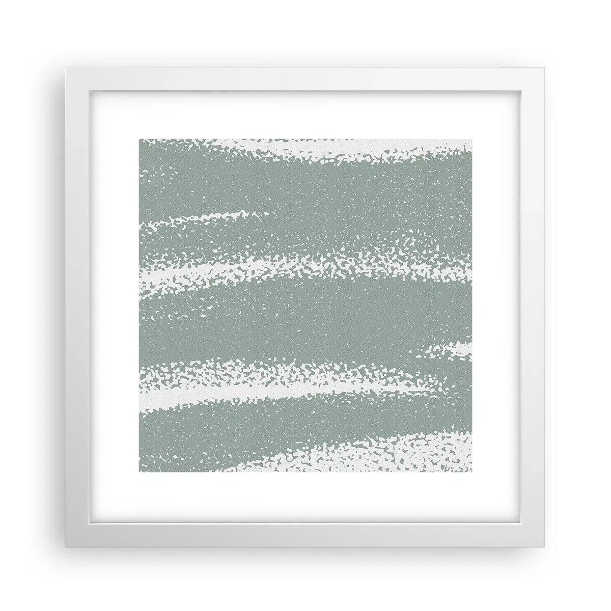 Affisch i vit ram - Abstraktion i vinterstämning - 30x30 cm