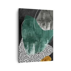 Canvastavla - Bild på duk - Färgstark abstraktion med en guldflinga - 50x70 cm