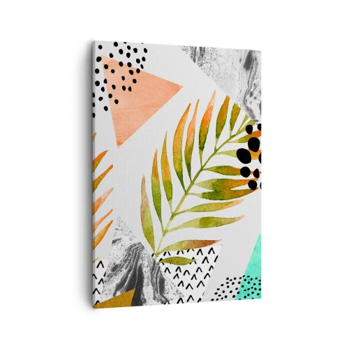 Canvastavla - Bild på duk - Dekoration med palmblad - 50x70 cm