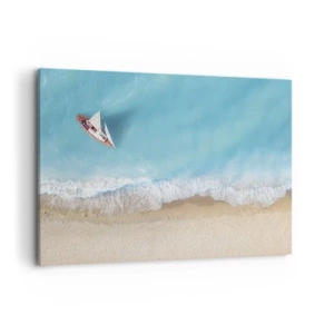 Canvastavla - Bild på duk - På gränsen mellan blå och guld - 100x70 cm