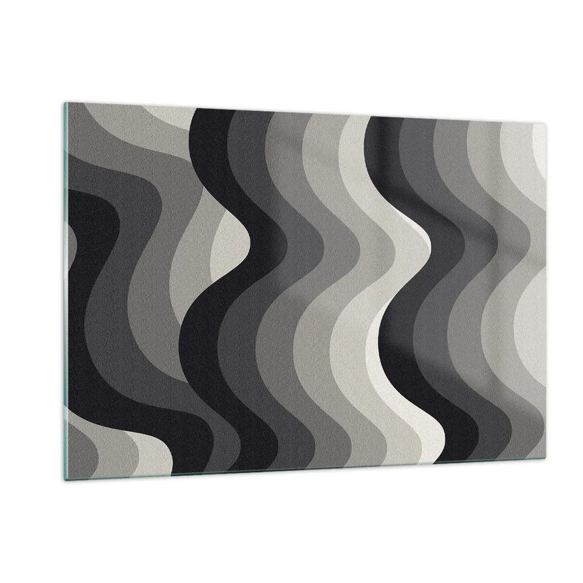 Glastavla - Bild på glas - Våg efter våg - 120x80 cm