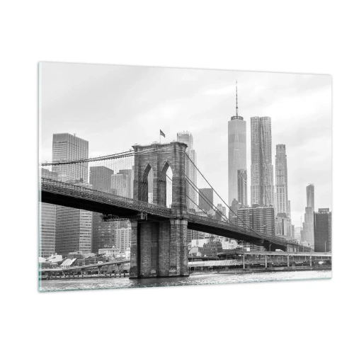 Glastavla - Bild på glas - New York stämning - 120x80 cm