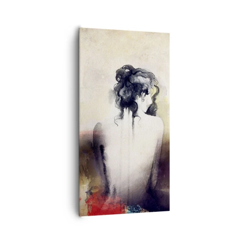 Canvastavla - Bild på duk - Moderata linjer, ovala former - 65x120 cm