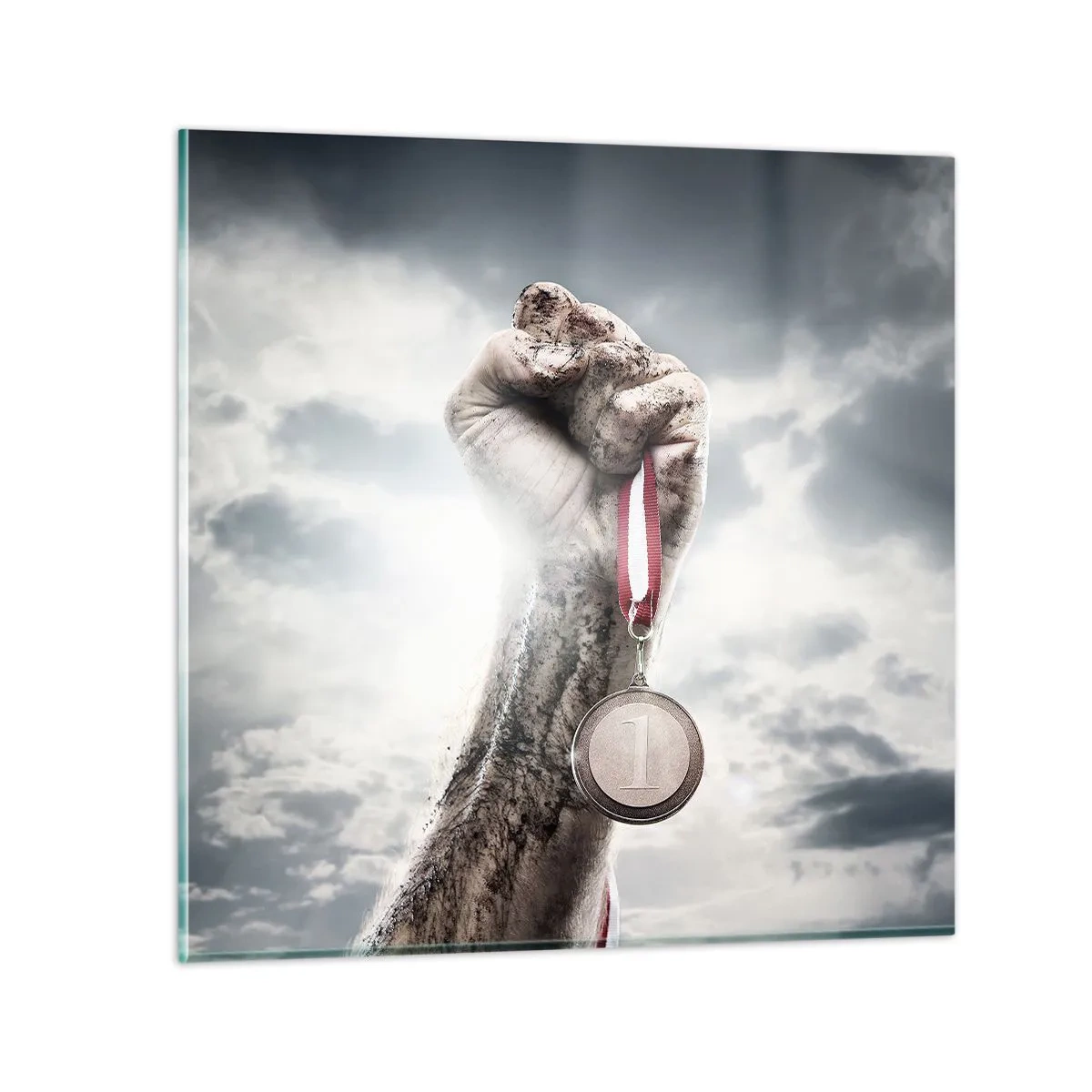 Glastavla - Bild på glas - Per aspera ad astra - 70x70 cm