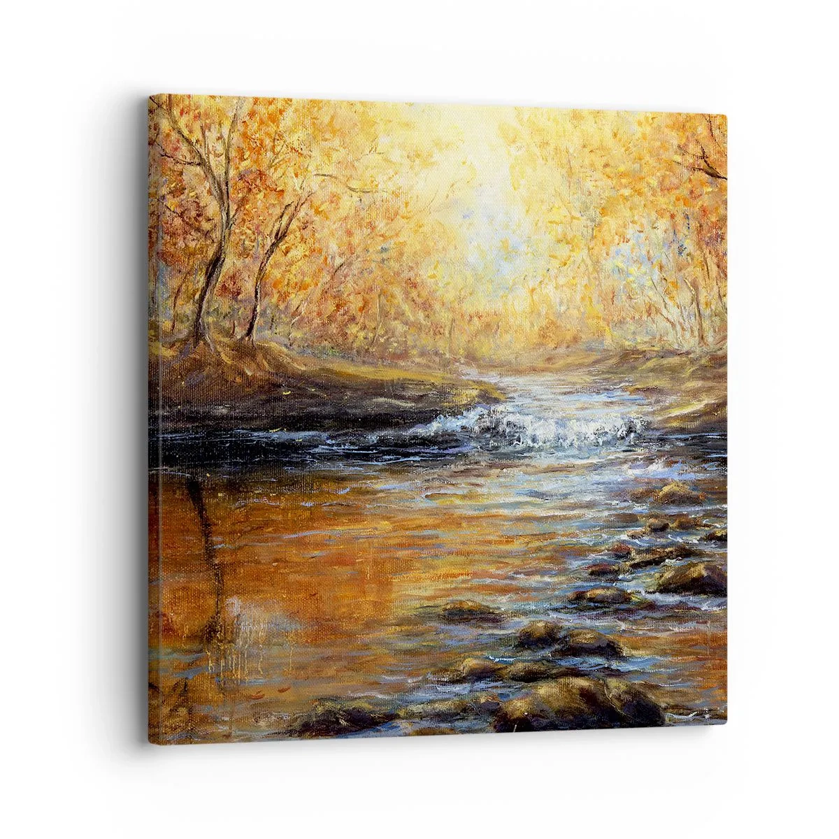 Canvastavla - Bild på duk - Gyllene bäck - 30x30 cm
