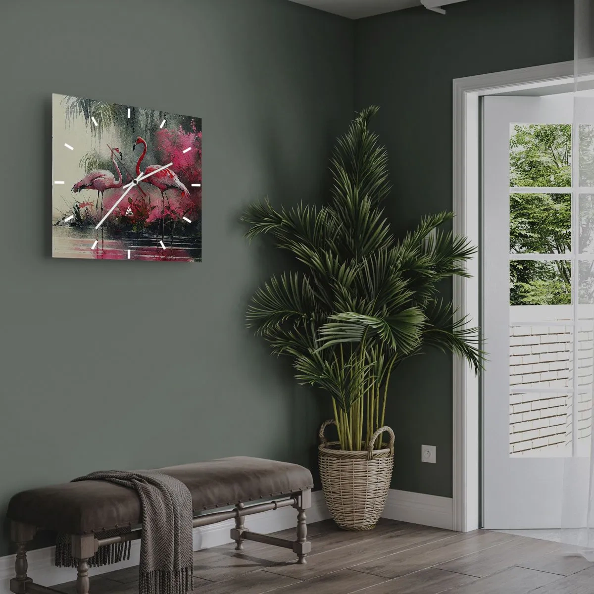 Väggklocka - Klocka på glas - En lektion i naturlig charm - 40x40 cm