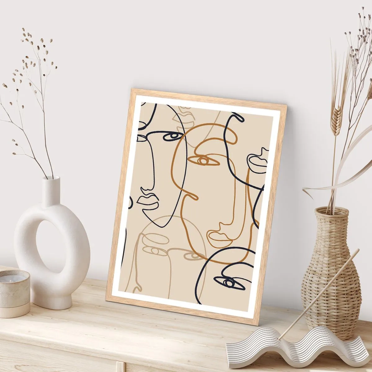 Affisch i ram av ljusek - Mångfaldigad porträtt - 61x91 cm