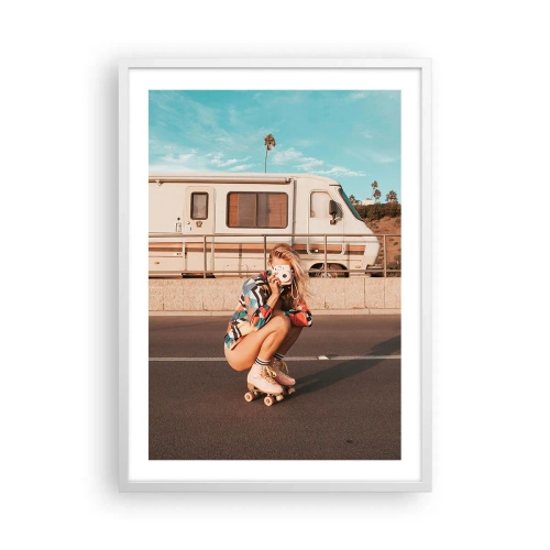 Affisch i vit ram - Ett leende, tack! - 50x70 cm