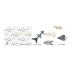 Provbit av självhäftande fototapet Deluxe Sticker - Pilbågsskyttens sömn - Abstraktion, Pil, Boho - 100x30 cm