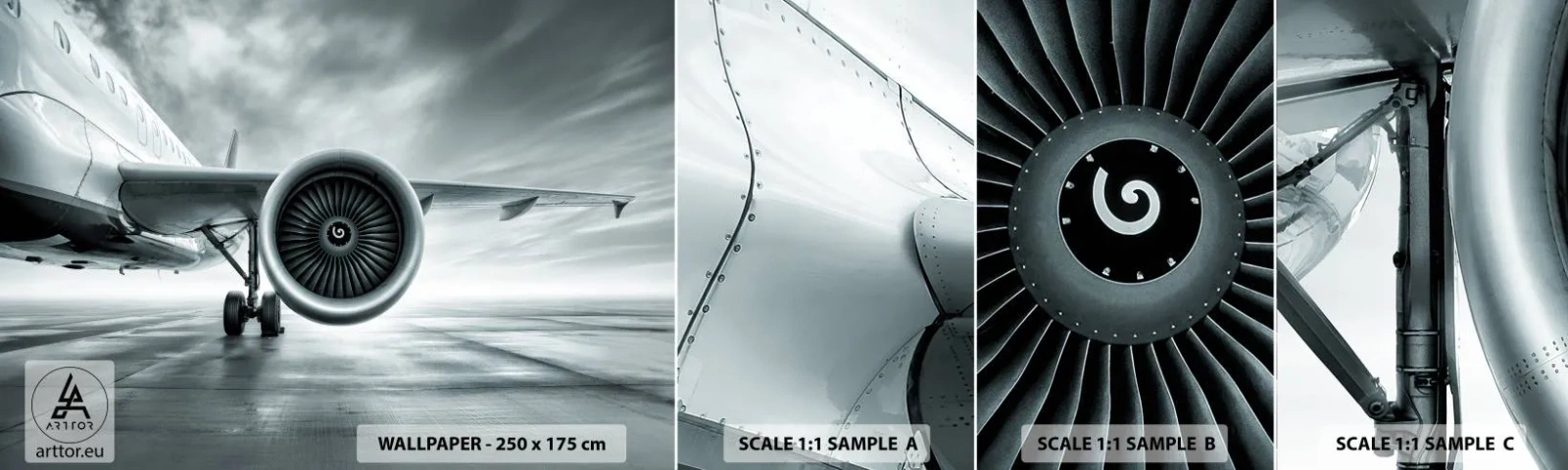 Provbit av självhäftande fototapet Deluxe Sticker - Kraften finns! - Plan, Resa, Företag - 100x30 cm