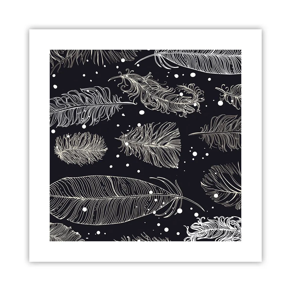 Affisch - Fjäderspets - 40x40 cm