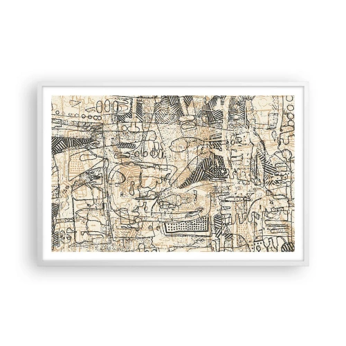 Affisch i vit ram - Väntar på avkodning - 91x61 cm