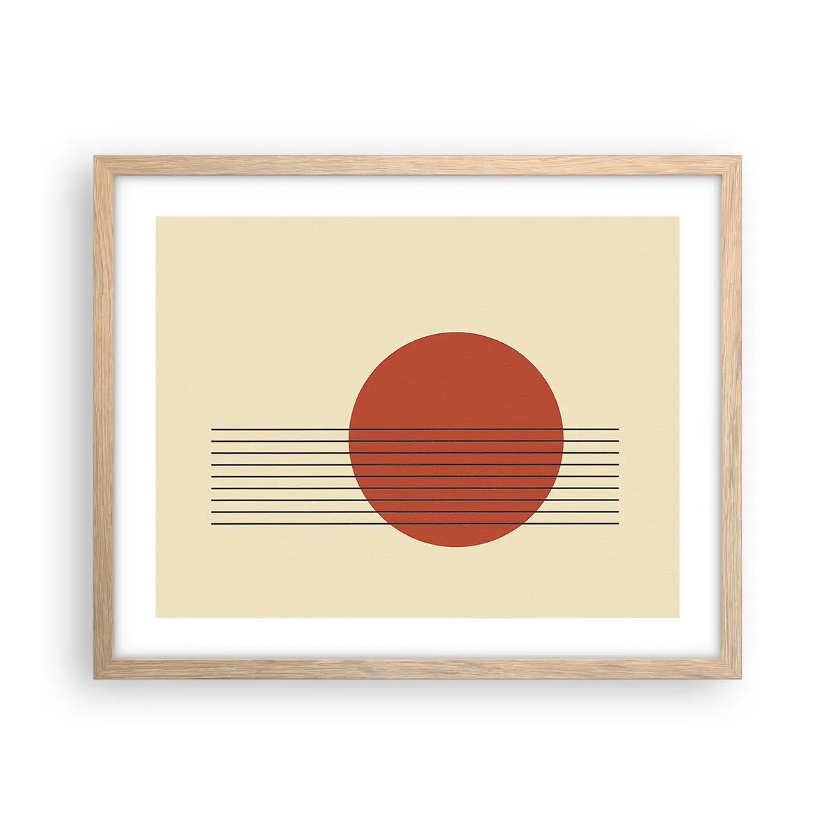 Affisch i ram av ljusek - Cirkel och linjer - 50x40 cm