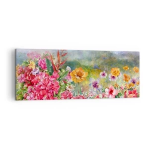 Canvastavla - Bild på duk - En trädgård som blivit galen - 140x50 cm