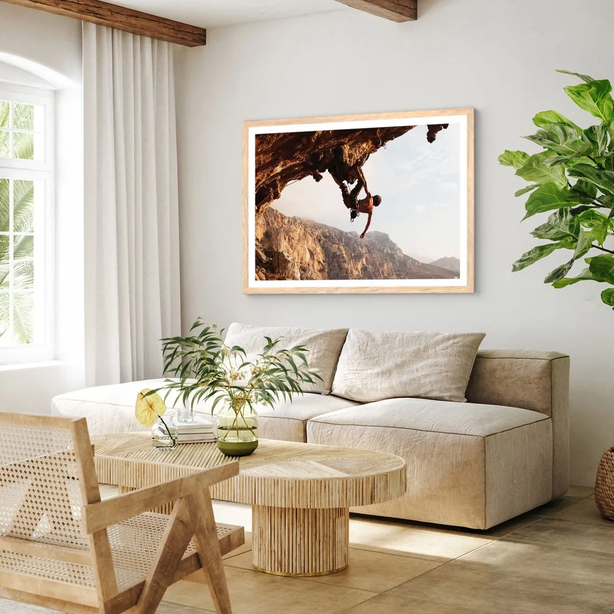 Affisch i ram av ljusek - Världen i näven - 50x40 cm