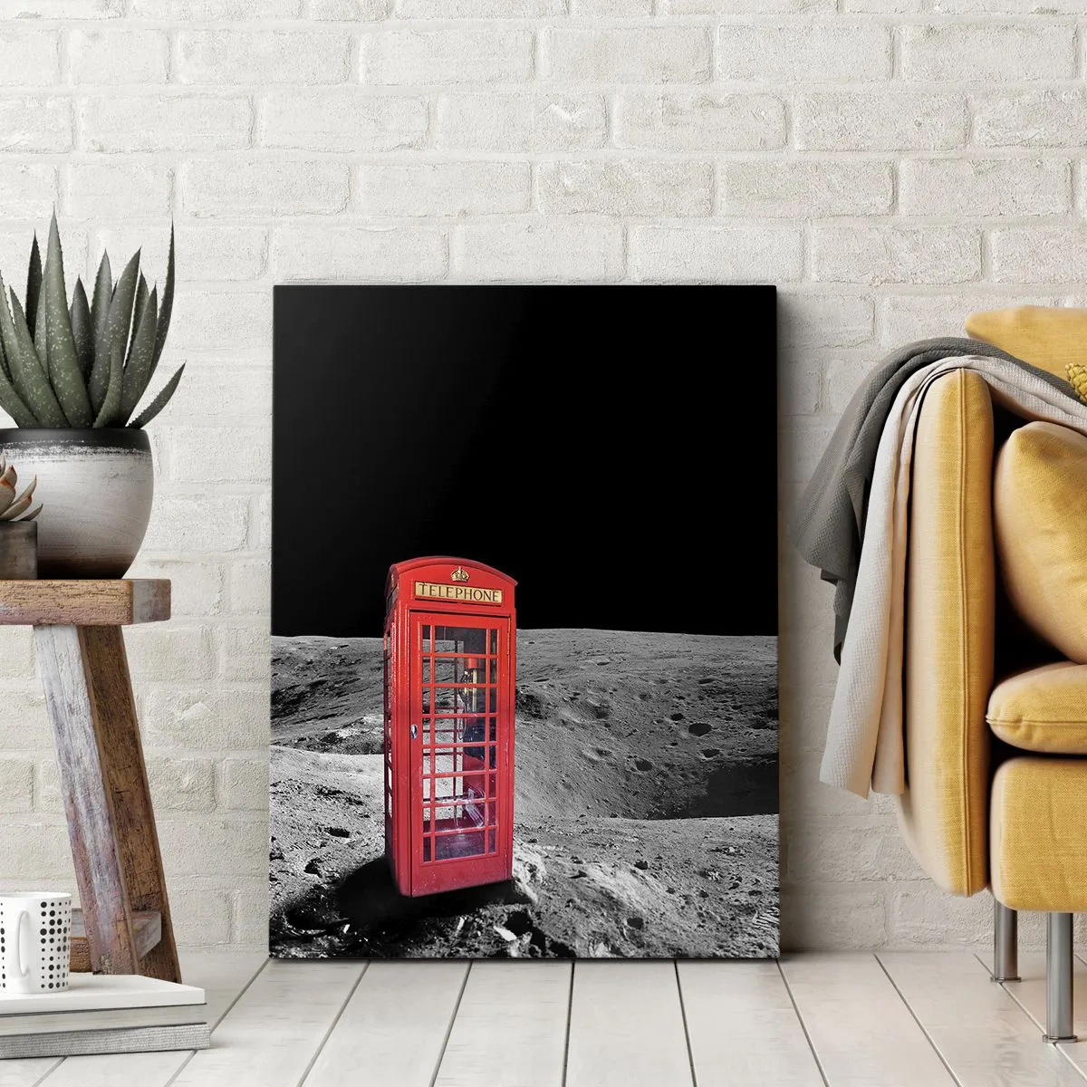 Canvastavla - Bild på duk - Rymdskämt - 65x120 cm