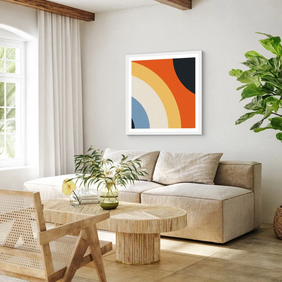 Affisch i vit ram - Mot varandra - 30x30 cm