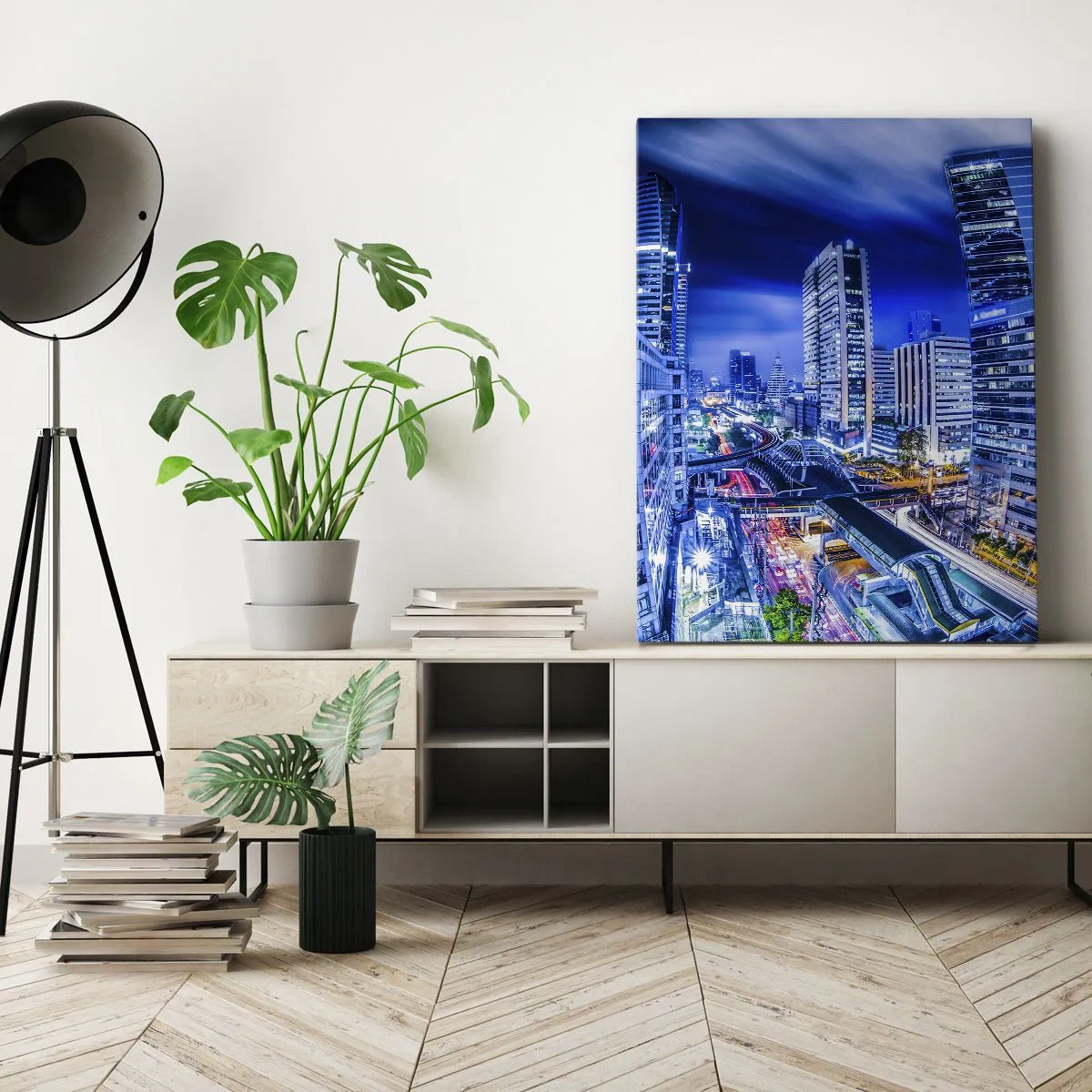 Canvastavla - Bild på duk - Stadens nattrytmer - 50x70 cm