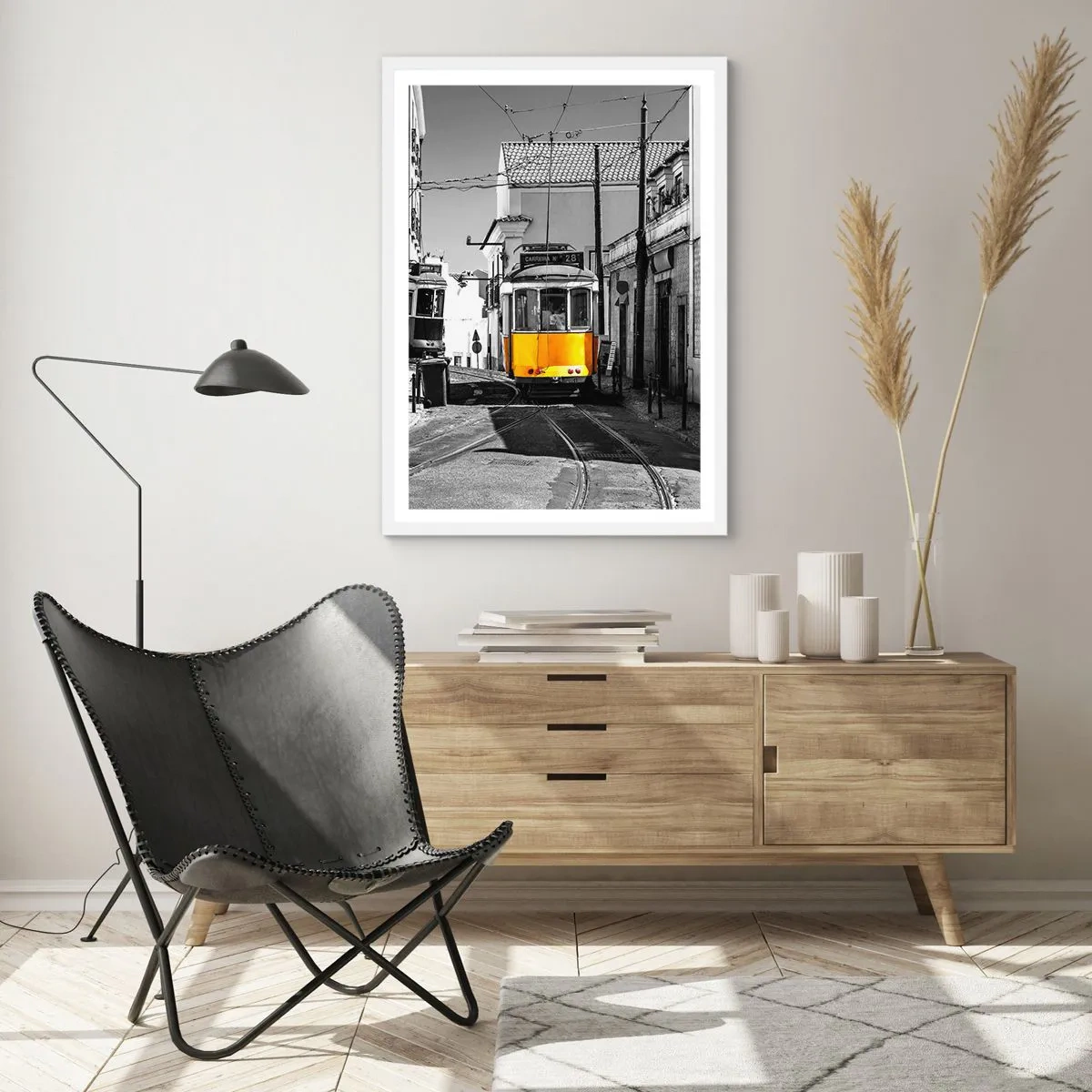 Affisch i vit ram - Lissabons anda - 50x70 cm