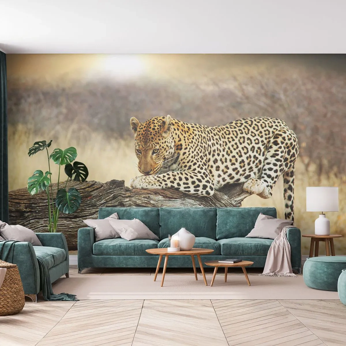 Självhäftande Fototapet Deluxe Sticker - Jag går min egen väg - Djur, leopard, Afrika - 250x175 cm