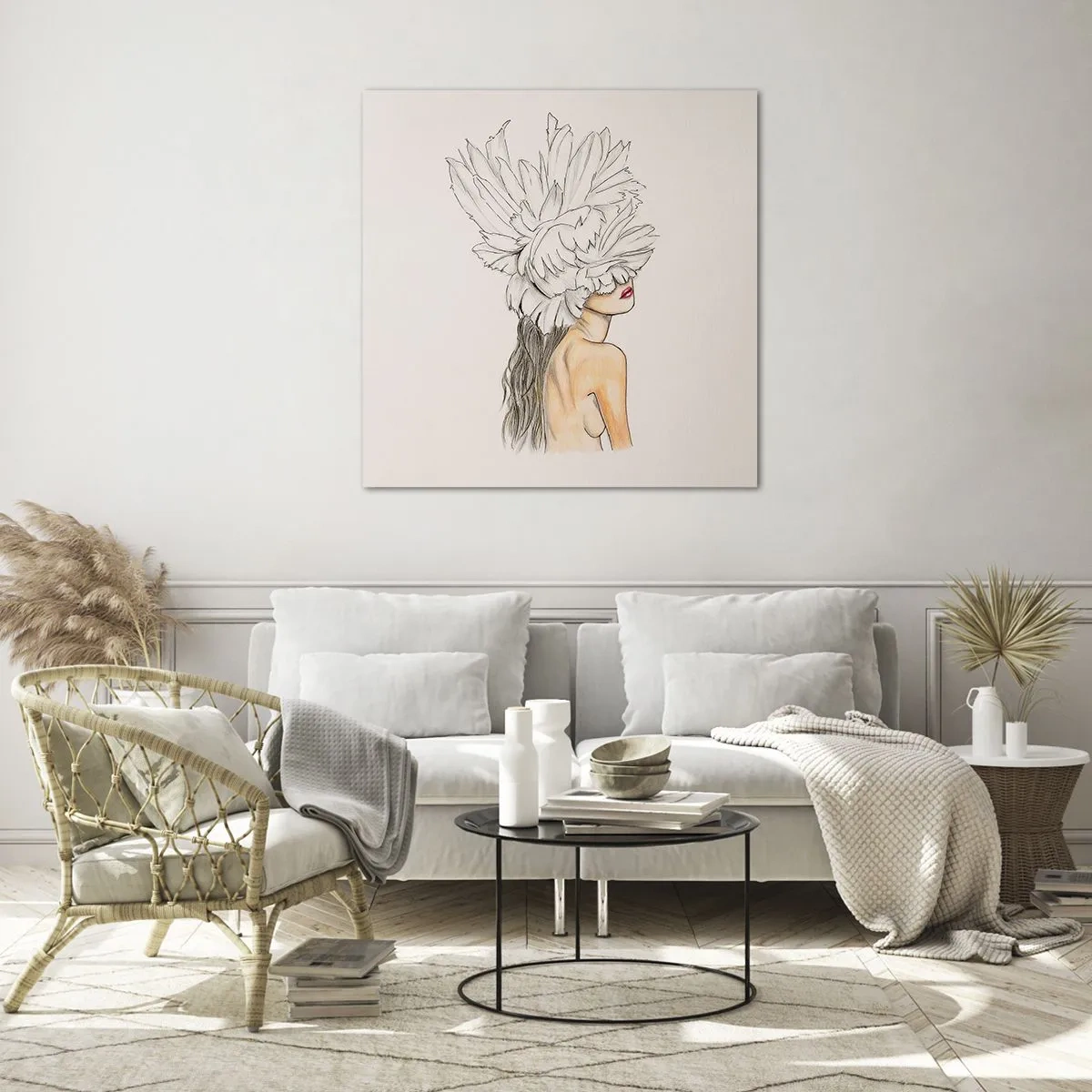 Glastavla - Bild på glas - Krönt skönhet - 60x60 cm
