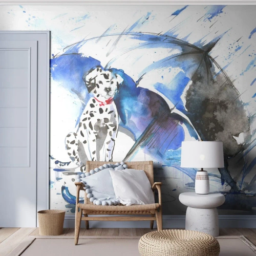 Fototapet Standard Eco - För vänner är för det - Abstraktion, Hund, Regn - 450x315 cm