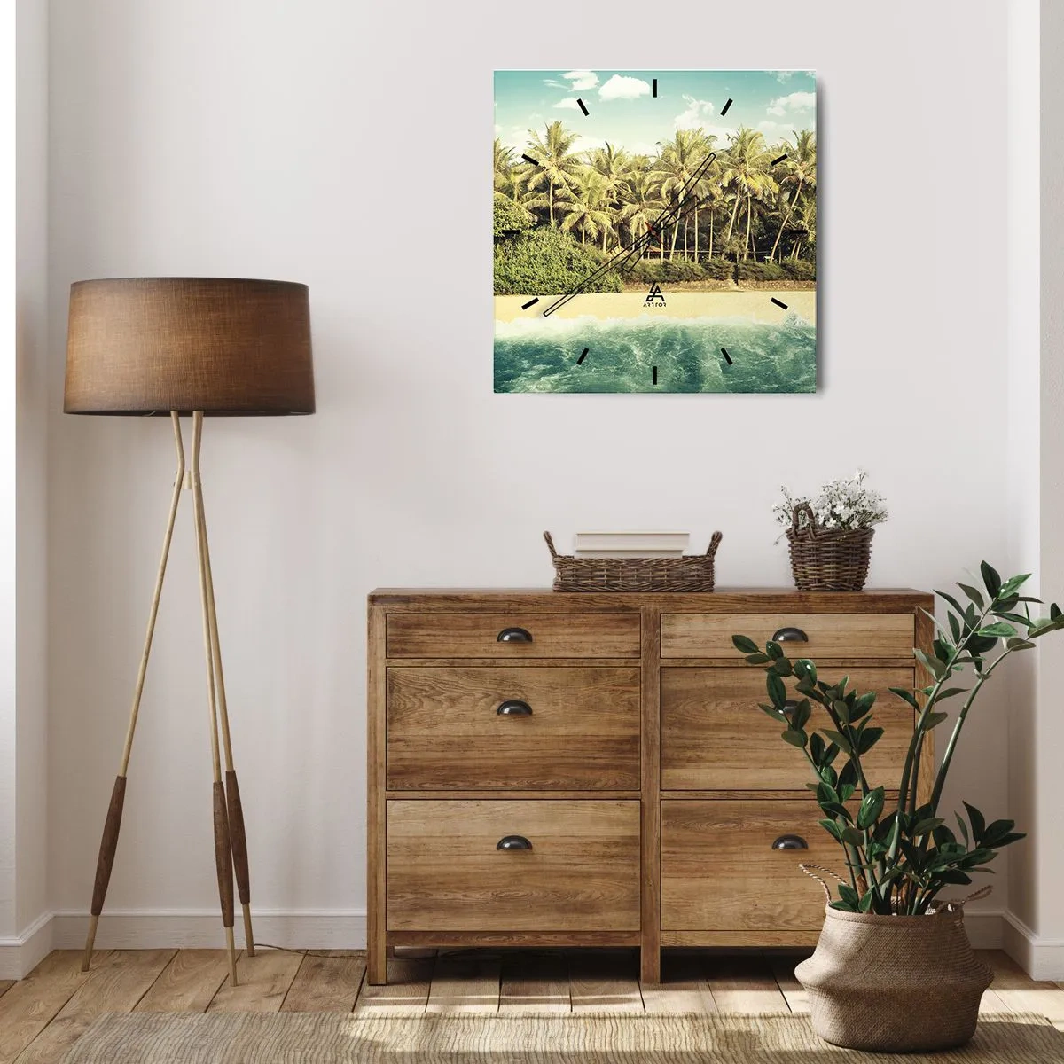 Väggklocka - Klocka på glas - Kanske här? - 40x40 cm