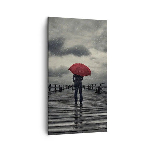 Canvastavla - Bild på duk - Det gör inget att det regnar - 45x80 cm