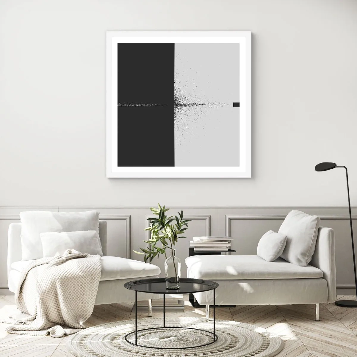 Affisch i vit ram - Rakt mot målet - 50x50 cm