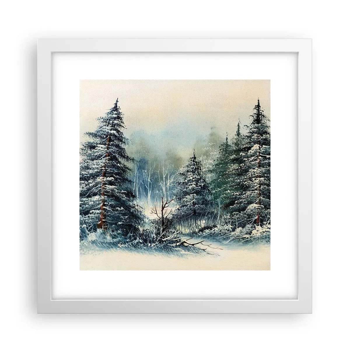 Affisch i vit ram - Redo för Julen - 30x30 cm