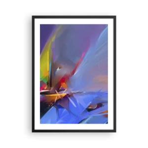 Affisch i svart ram - Ett abstrakt färgspel i en dynamisk komposition - 50x70cm - Snabb som en fågel - Modern väggdekoration för vardagsrum och sovrum ARTTOR