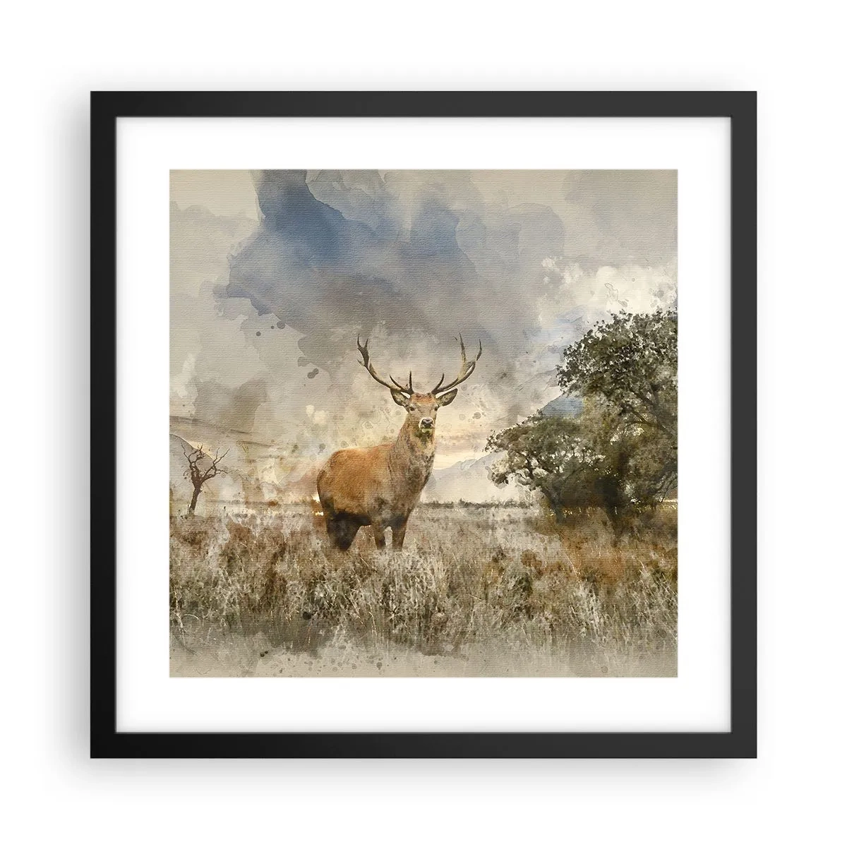 Affisch i svart ram - Värdighet - styrka - dignitet - 40x40 cm