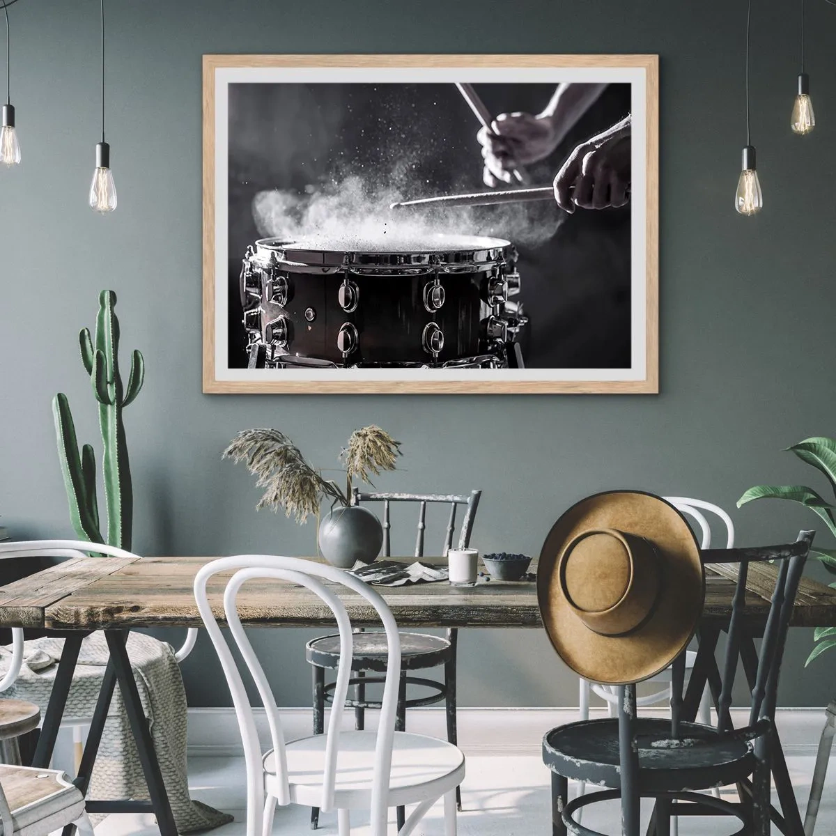 Affisch i ram av ljusek - Musikens puls - 40x30 cm