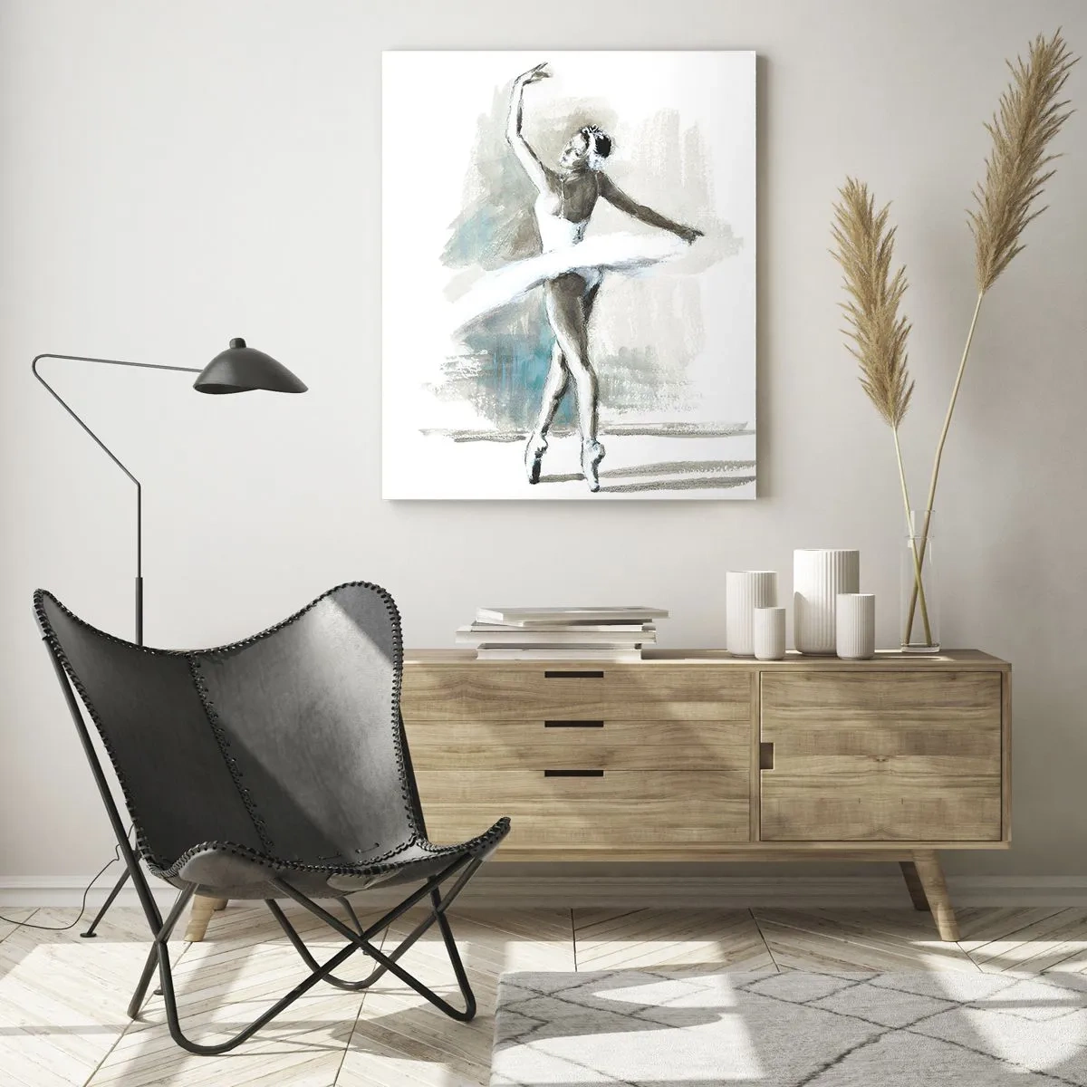 Glastavla - Bild på glas - Förtrollad i en svan - 50x70 cm