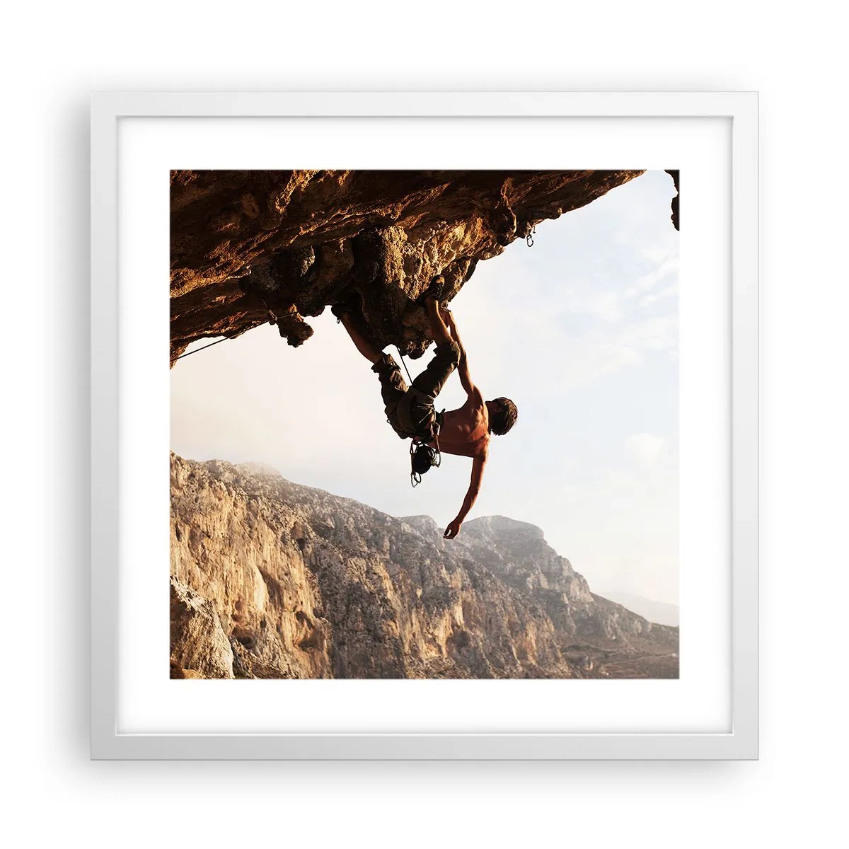 Affisch i vit ram - Världen i näven - 40x40 cm