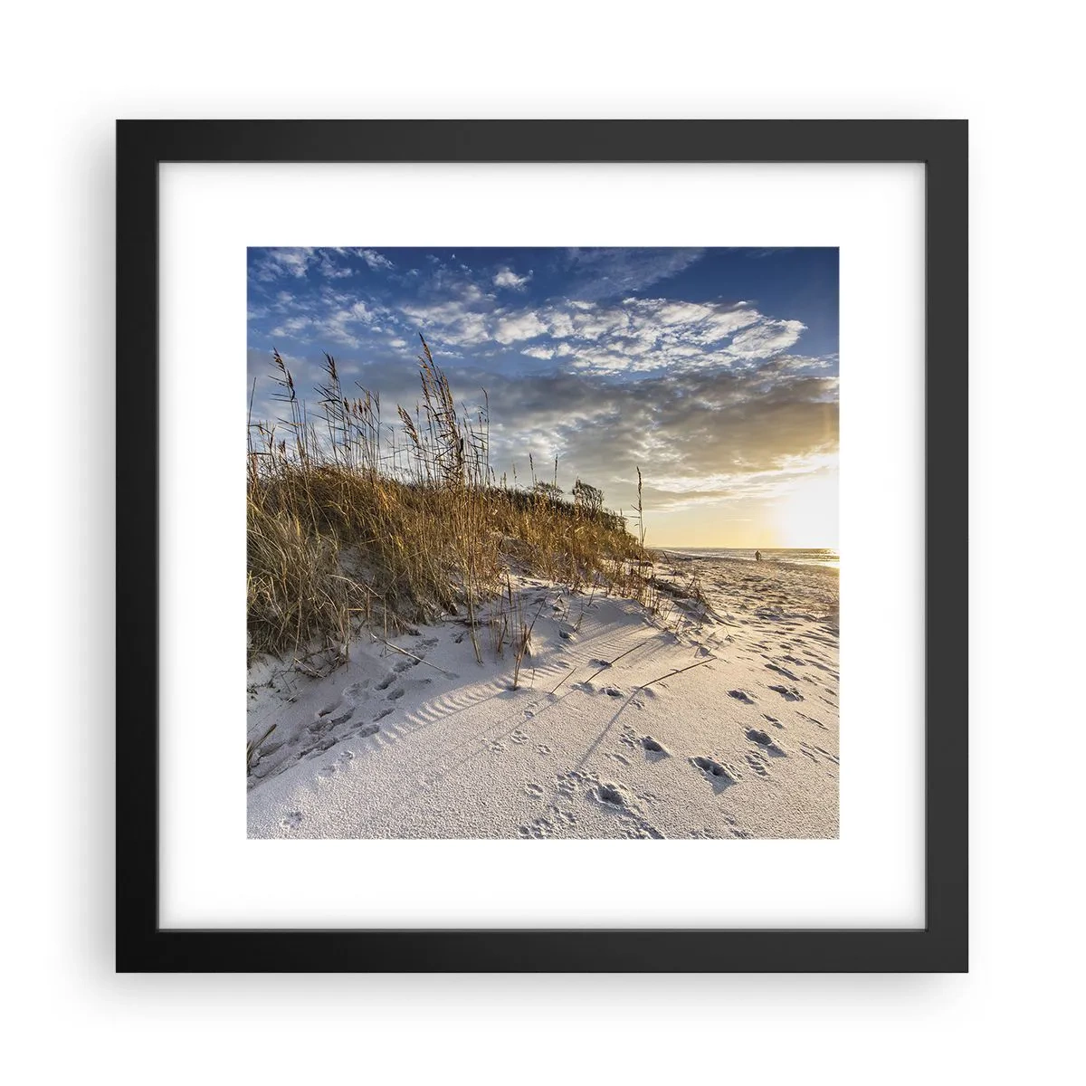 Affisch i svart ram - Inbjudan till promenad - 30x30 cm