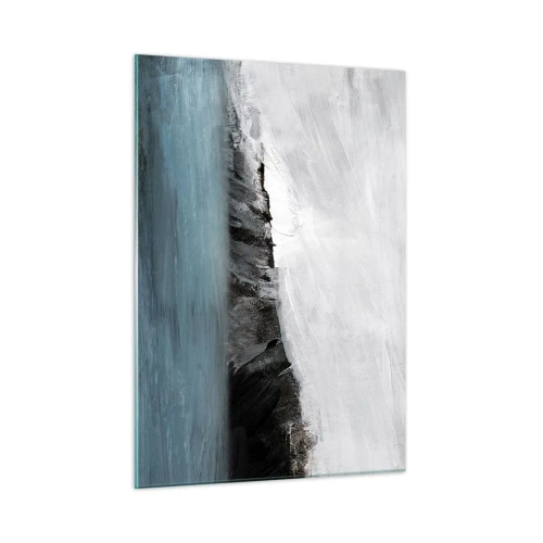 Glastavla - Bild på glas - Vatten - jord: en krock mellan elementen - 50x70 cm