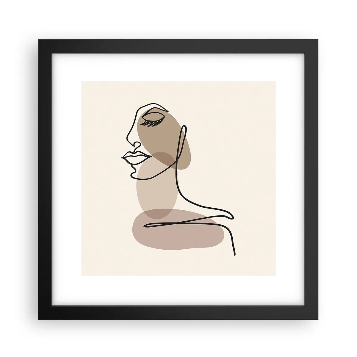 Affisch i svart ram - Skönhetens säkra linje - 30x30 cm