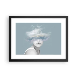 Affisch i svart ram - Med huvudet i molnen - 40x30 cm