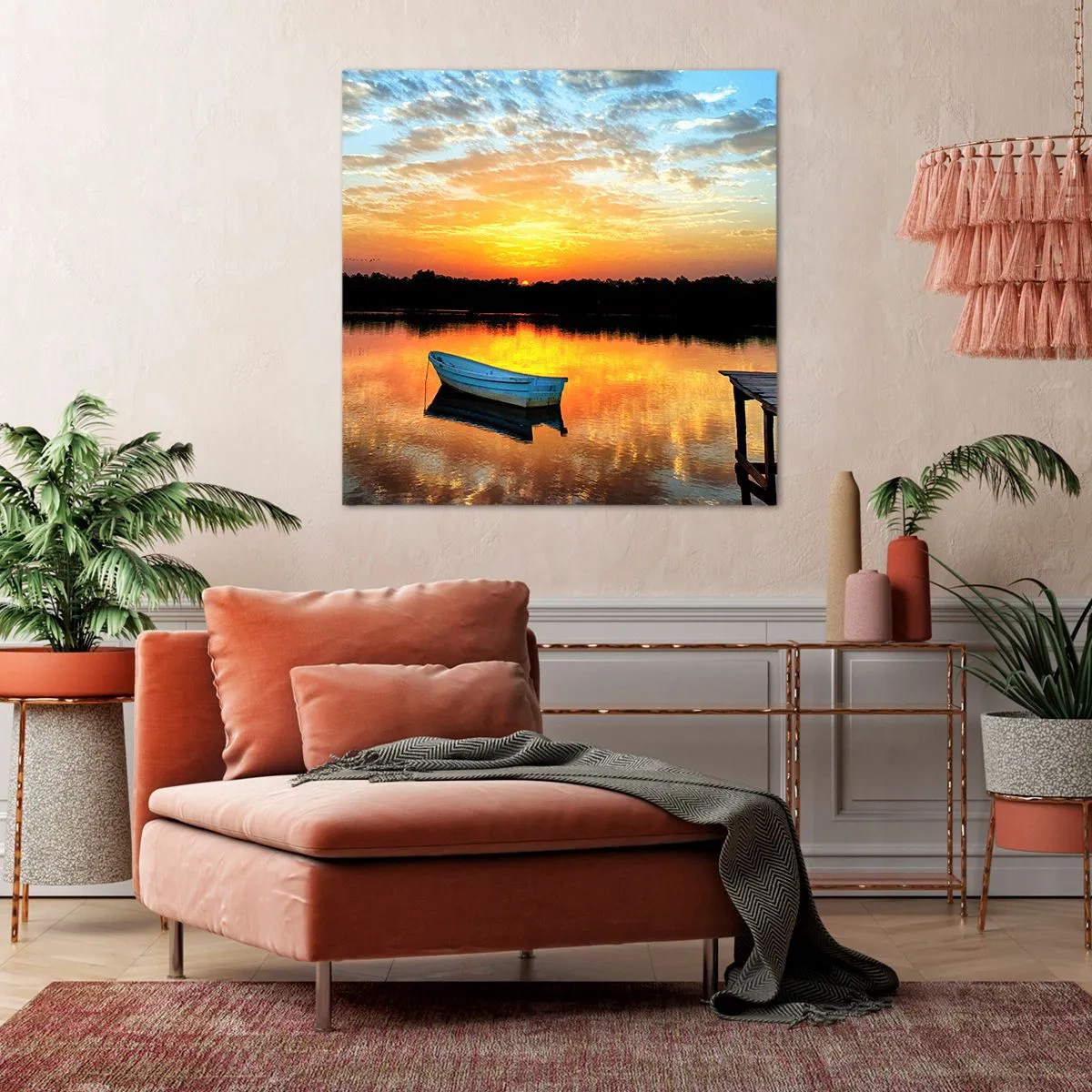 Canvastavla - Bild på duk - Titta, lyssna, fundera - 60x60 cm