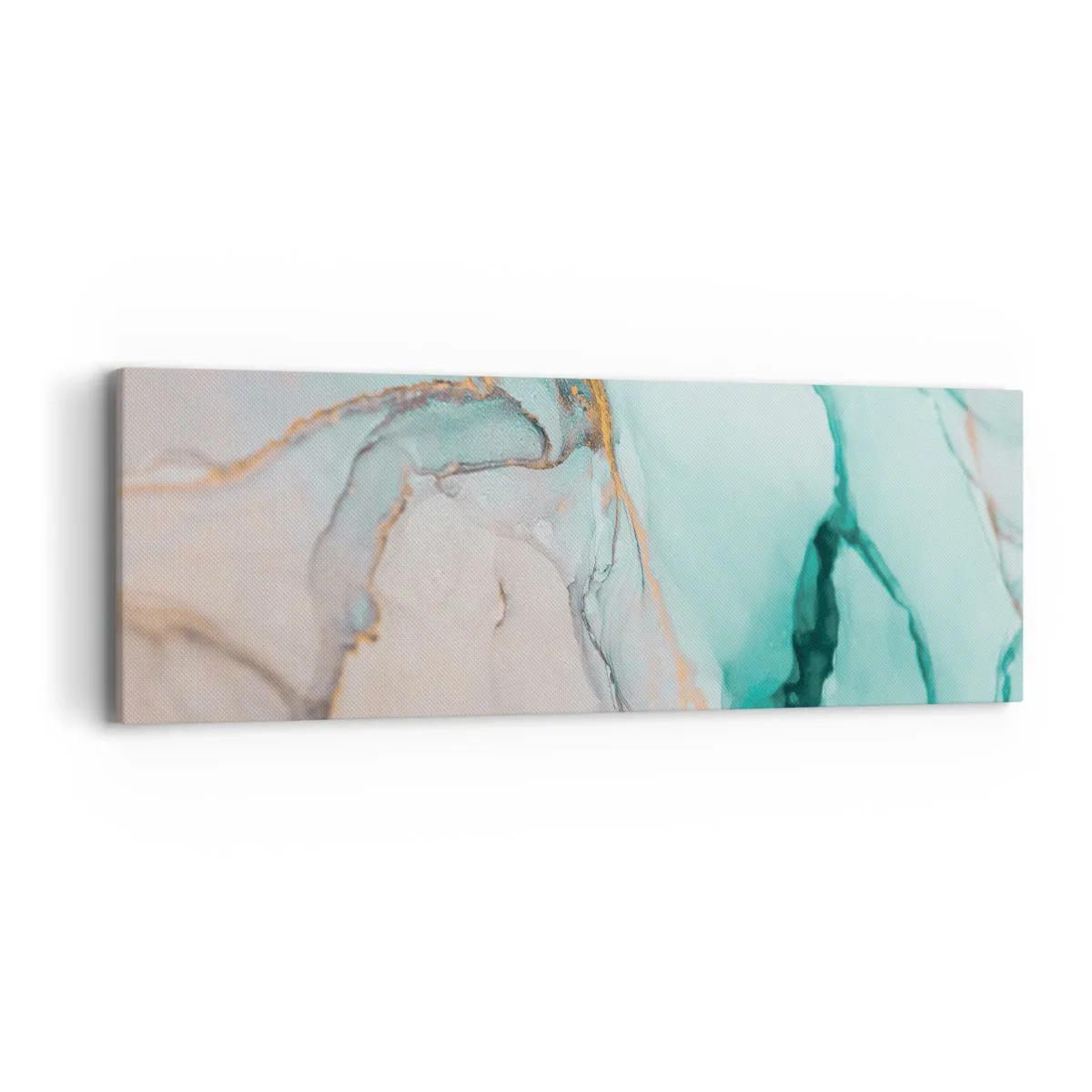 Canvastavla - Bild på duk - Formernas och färgernas dans - 90x30 cm