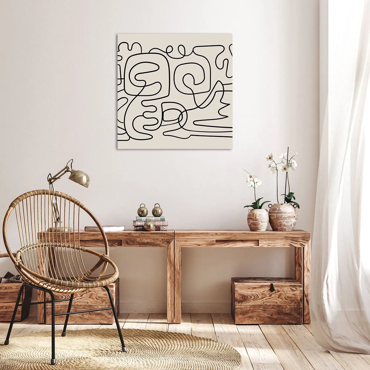 Canvastavla - Bild på duk - Följ spåret - 70x70 cm