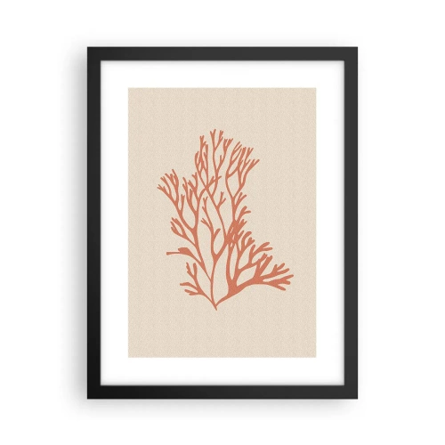 Affisch i svart ram - Filigran av korall - 30x40 cm