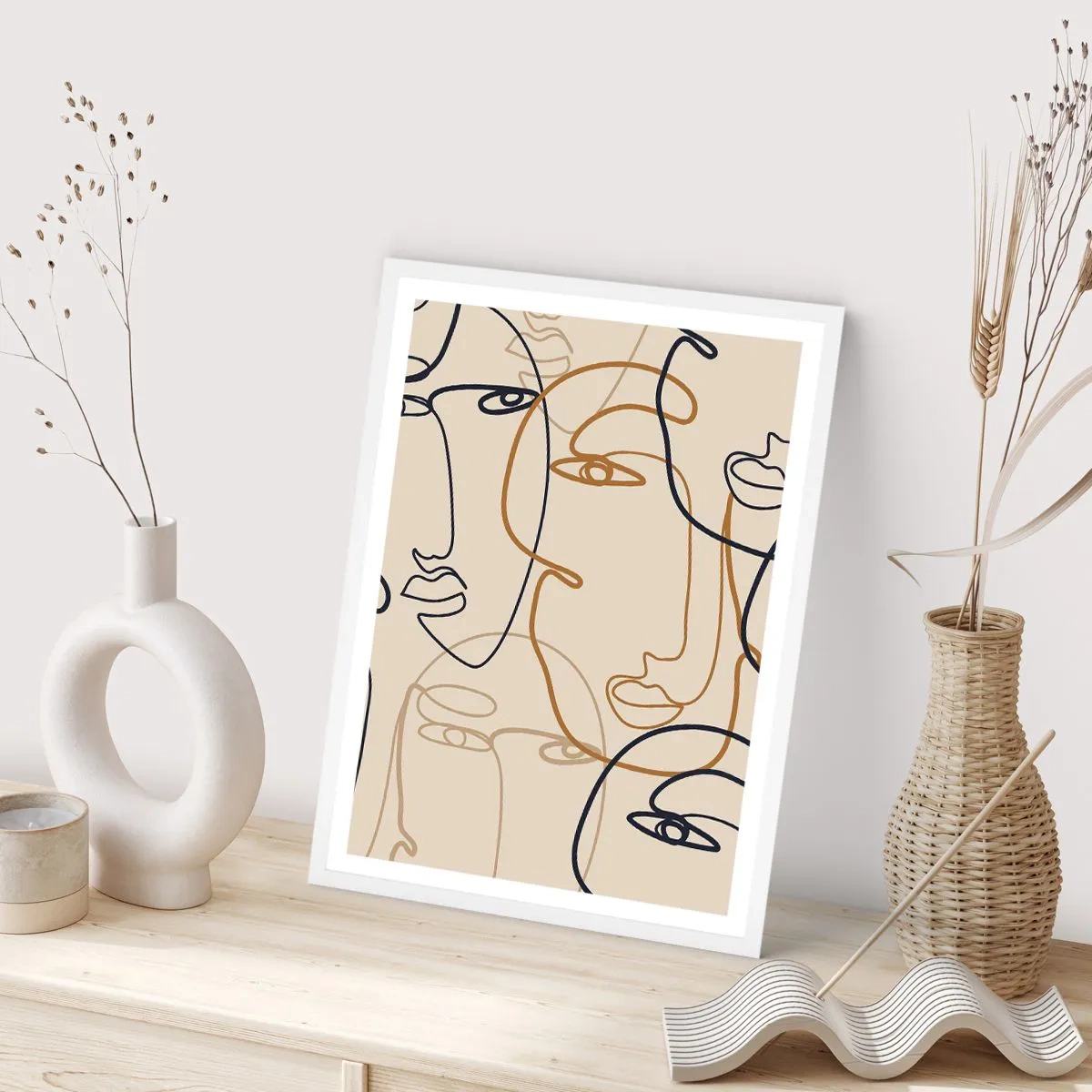 Affisch i vit ram - Mångfaldigad porträtt - 30x40 cm