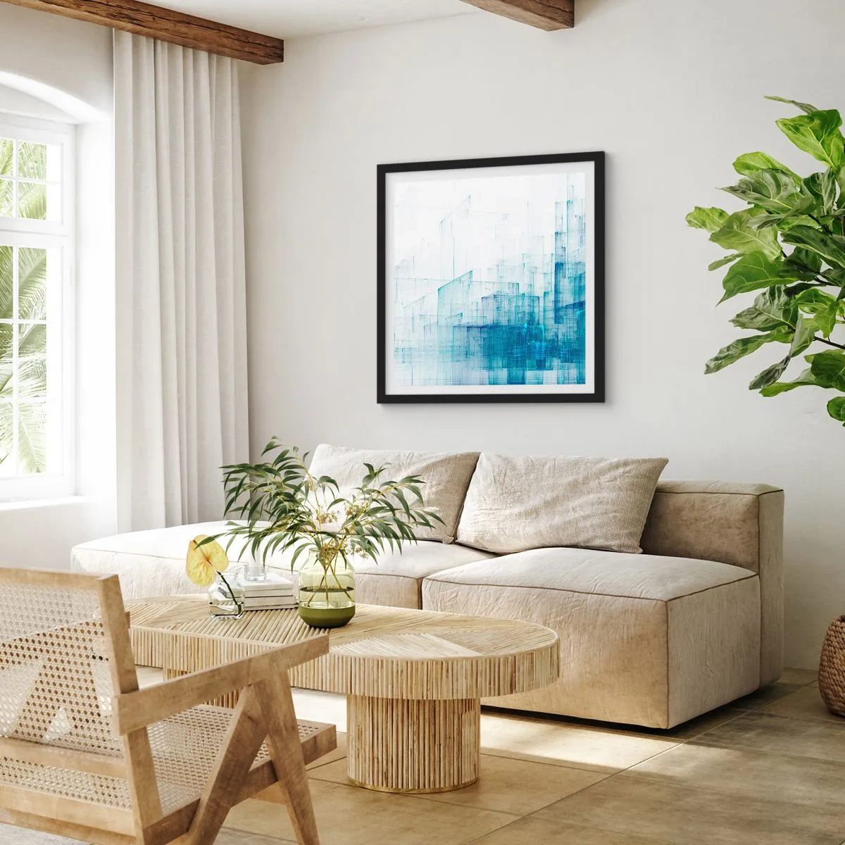 Affisch i svart ram - Hur utrymmet blev till - 40x40 cm